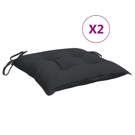 VidaXL Poduszki na krzesła 2 szt. 40x40x7 cm tkanina oxford w kolorze czarnym