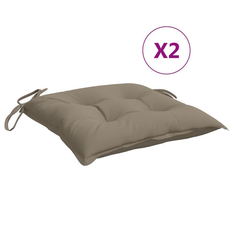 VidaXL Poduszki na krzesła 2 szt. 40x40x7 cm z tkaniny oxford w kolorze taupe