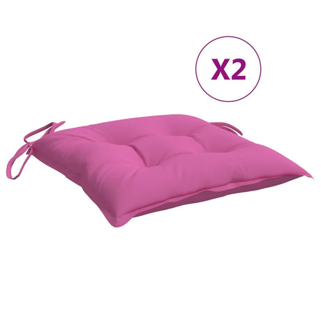 VidaXL Poduszki na krzesła 2 szt. 40x40x7 cm, materiał różowy