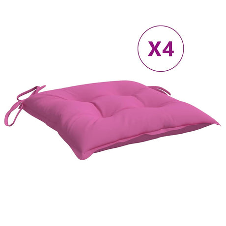VidaXL Poduszki na krzesła 4 szt. 40x40x7 cm, materiał różowy