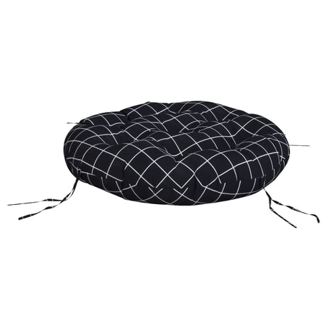 Vidaxl zitkussen rond ruitpatroon ø 60x11 cm oxford stof zwart
