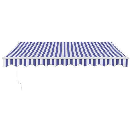 Vidaxl luifel uittrekbaar 3x2,5 m stof en aluminium blauw en wit