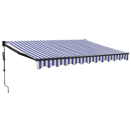 Vidaxl luifel automatisch uitschuifbaar 3x2,5 m blauw en wit