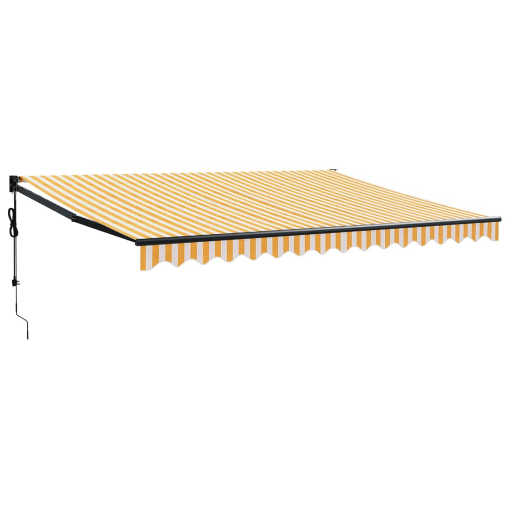 Vidaxl luifel automatisch uitschuifbaar 4,5x3 m geel en wit