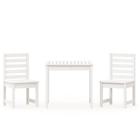 Vidaxl 3-delige bistroset massief grenenhout wit