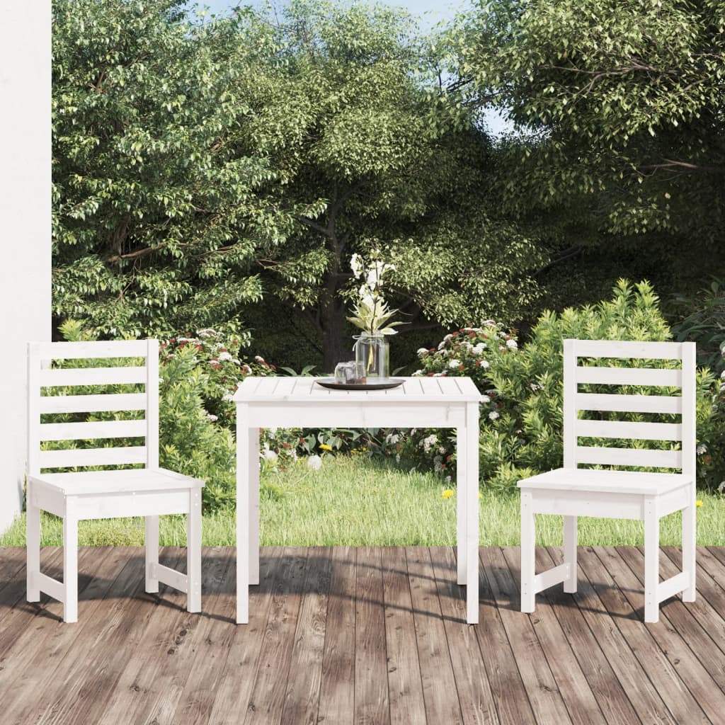 Vidaxl 3-delige bistroset massief grenenhout wit
