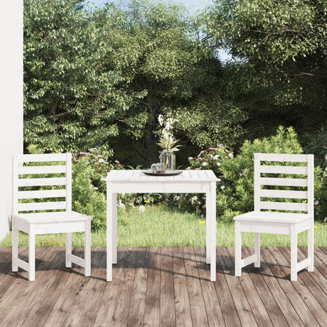 Vidaxl 3-delige bistroset massief grenenhout wit