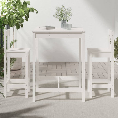 Vidaxl 3-delige barset massief grenenhout wit