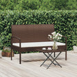 Vidaxl tuinbank met kussen 105 cm poly rattan bruin