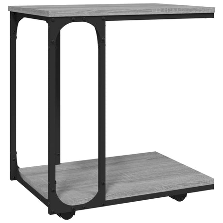 Vidaxl bijzettafel met wieltjes 50x35x55,5 cm hout grijs sonoma eiken
