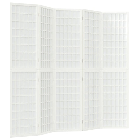 Vidaxl kamerscherm inklapbaar 5 panelen japanse stijl 200x170 cm wit