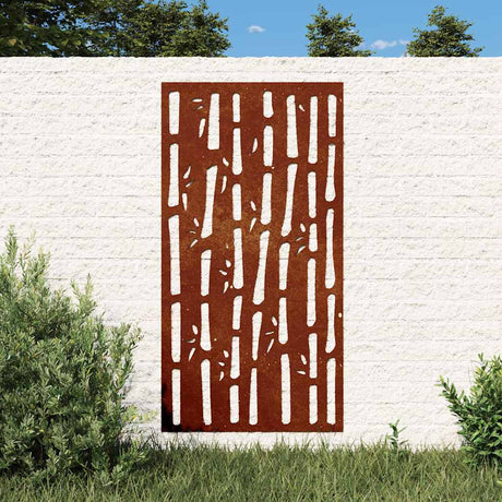 Vidaxxl dekoracja ścienna ogród bambusowy wzór 105x55 cm stal corten