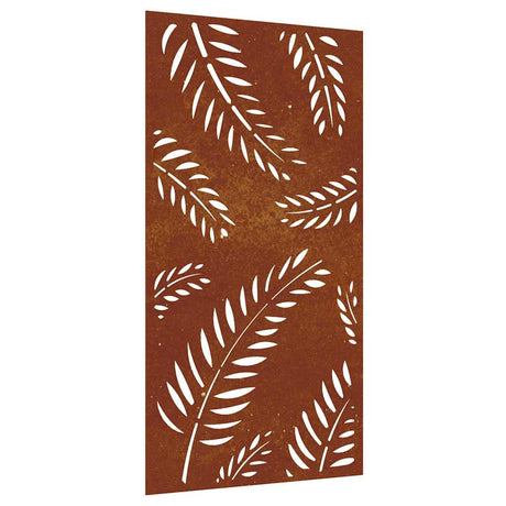 Dekoracja ścienna Vidaxxl wzór liścia ogrodowego 105x55 cm stal corten