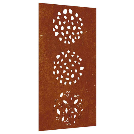 Dekoracja ścienna Vidaxxl wzór liścia ogrodowego 105x55 cm stal corten