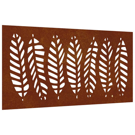 Dekoracja ścienna Vidaxxl wzór liścia ogrodowego 105x55 cm stal corten