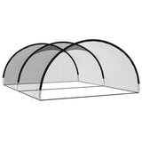 Vidaxl slagkooi honkbal 600x400x250 cm polyester zwart