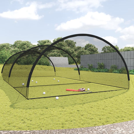 Vidaxl slagkooi honkbal 900x400x250 cm polyester zwart