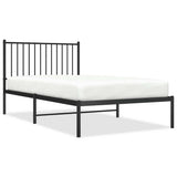 Vidaxl bedframe met hoofdbord metaal zwart 100x190 cm