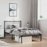 Vidaxl bedframe met hoofdbord metaal zwart 100x200 cm