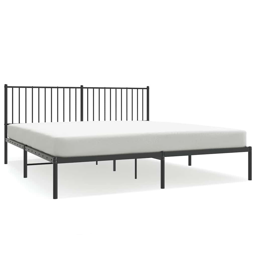 Vidaxl bedframe met hoofdbord metaal zwart 183x213 cm
