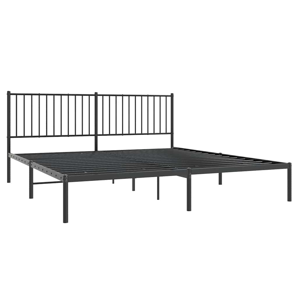 Vidaxl bedframe met hoofdbord metaal zwart 183x213 cm