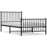 Vidaxl bedframe met hoofd- en voeteneinde metaal zwart 100x200 cm