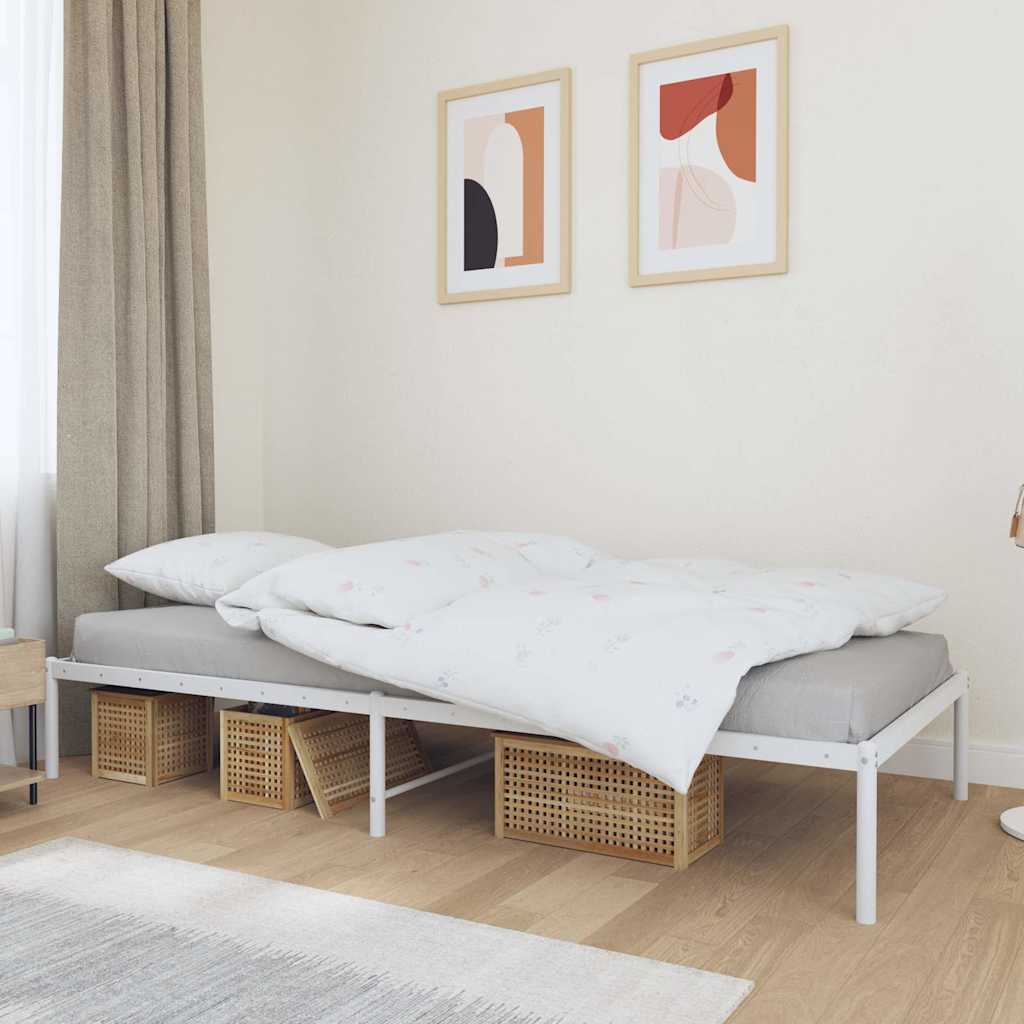 Vidaxl bedframe metaal wit 90x200 cm