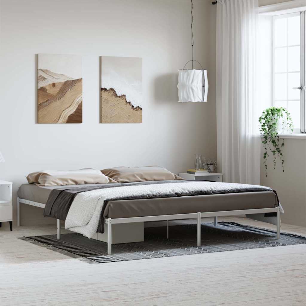 Vidaxl bedframe metaal wit 183x213 cm