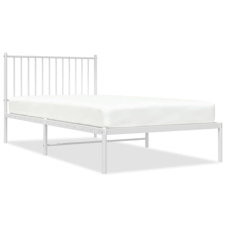 Vidaxl bedframe met hoofdbord metaal wit 100x200 cm
