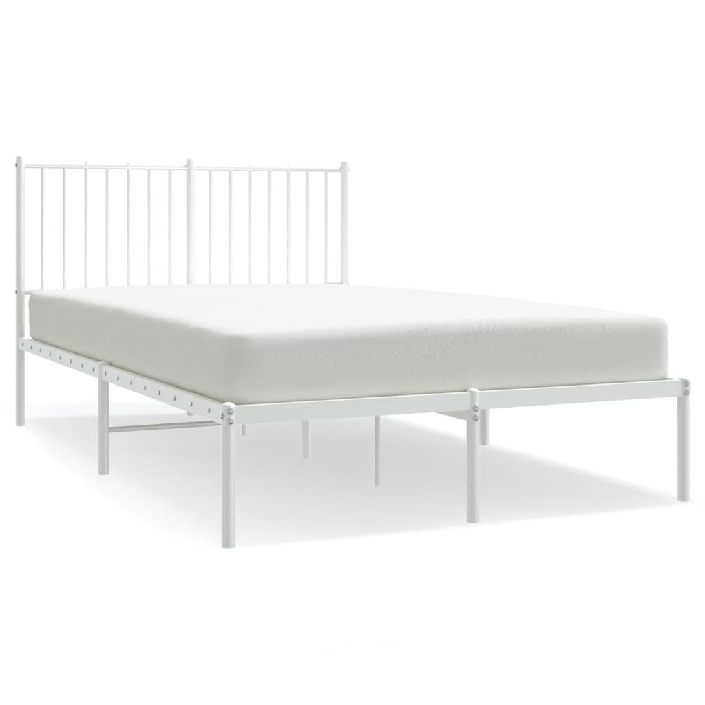 Vidaxl bedframe met hoofdbord metaal wit 120x200 cm