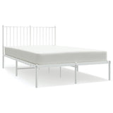Vidaxl bedframe met hoofdbord metaal wit 120x200 cm