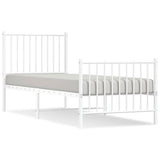 Vidaxl bedframe met hoofd- en voeteneinde metaal wit 80x200 cm