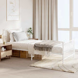 Vidaxl bedframe met hoofd- en voeteneinde metaal wit 90x200 cm