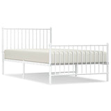 Vidaxl bedframe met hoofd- en voeteneinde metaal wit 100x200 cm