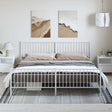 Vidaxl bedframe met hoofd- en voeteneinde metaal wit 193x203 cm