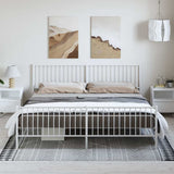 Vidaxl bedframe met hoofd- en voeteneinde metaal wit 193x203 cm