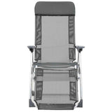 Vidaxl campingstoelen met voetensteun 2 st inklapbaar textileen grijs