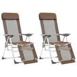 Vidaxl campingstoelen met voetensteun 2 st inklapbaar textileen bruin