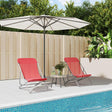 Vidaxl strandstoelen 2 st textileen en gepoedercoat staal rood