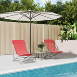 Vidaxl strandstoelen 2 st textileen en gepoedercoat staal rood