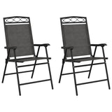 Vidaxl opklapbare stoelen, 2 stuks, gemêleerd grijs, staal en textilene.
