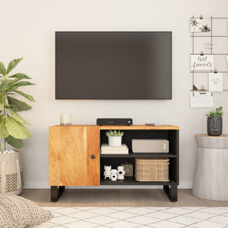 Vidaxl tv-meubel 80x33x46 cm massief acaciahout en bewerkt hout