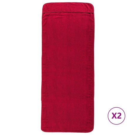 VidaXL ręczniki plażowe 2 szt. 400 g m² 60x135 cm tkanina bordowo-czerwona