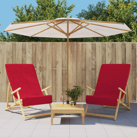 VidaXL ręczniki plażowe 2 szt. 400 g m² 60x135 cm tkanina bordowo-czerwona