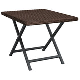 Vidaxl tafel inklapbaar 45x35x32 cm poly rattan bruin
