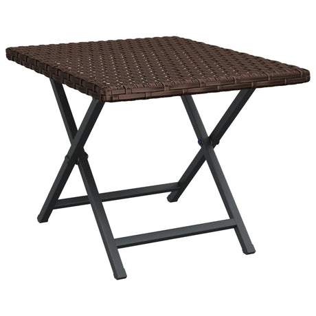 Vidaxl tafel inklapbaar 45x35x32 cm poly rattan bruin