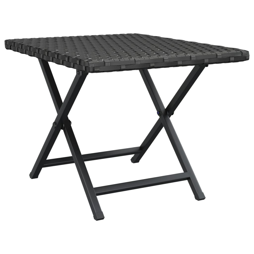 Vidaxl tafel inklapbaar 45x35x32 cm poly rattan zwart