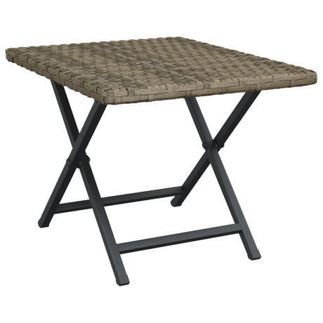 Vidaxl tafel inklapbaar 45x35x32 cm poly rattan grijs