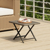 Vidaxl tafel inklapbaar 45x35x32 cm poly rattan grijs