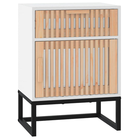 Vidaxl nachtkastje 40x30x55,5 cm bewerkt hout en ijzer wit